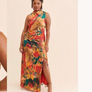Anthropologie Let Me Be Abstract Print Maxi Dress 2x